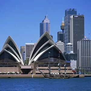 Opera House, UNESCO World Heritage Site, with skyline beyond, Sydney, New South Wales