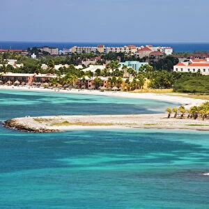 Oranjestad City and coastline, Aruba, West Indies, Caribbean, Central America
