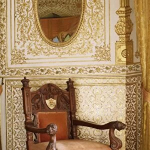 An original chair used at the coronation of King George