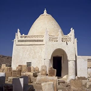 Ornate domed tomb and old graves in the Einat Cemetery