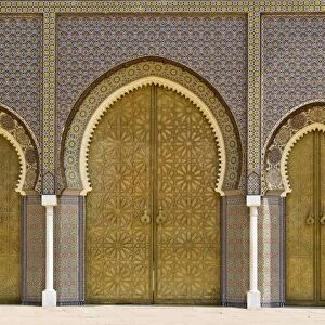 Ornate doorway at the Royal Palace, Fez, Morocco, North Africa, Africa
