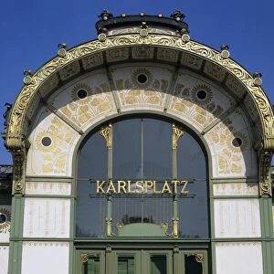 Ornate entrance of subway station, Vienna, Austria, Europe