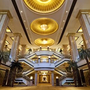 Ornate interior of the luxury Emirates Palace Hotel, Abu Dhabi, United Arab Emirates