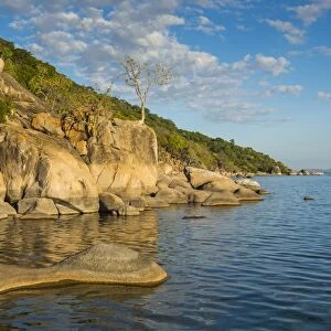 Otter Point at sunset, Cape Maclear, Lake Malawi National Park, UNESCO World Heritage Site