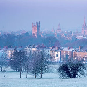 Oxford from South Park in winter, Oxford, Oxfordshire, England, United Kingdom, Europe