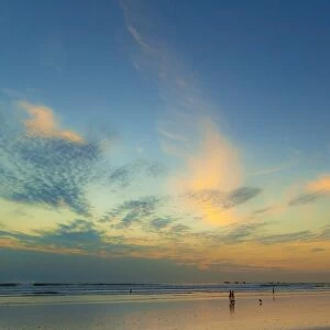 Pacific sunset at popular Playa Guiones surf beach, Nosara, Nicoya Peninsula, Guanacaste Province, Costa Rica, Central America