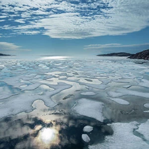 Pack ice in the western end of Bellot Strait leading to McClintock Channel, Northwest Passage, Nunavut, Canada, North America