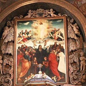 Painting of the Ascension by Vincenzo da Pavia, dating from 1533, above the altar of La Martorana