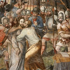 Detail of painting by Thomas Pot dating from 1563 of Christs Passion, Chapter House