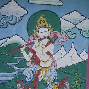 Painting in Trongsa Dzong, Trongsa, Bhutan, Asia