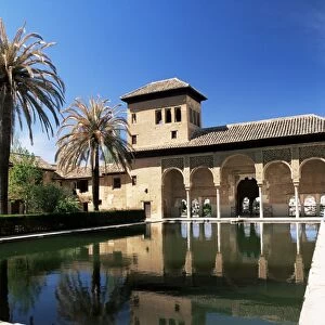 Palacio del Partal reflected in pool