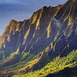 Pali sea cliffs at Kalalau lookout, Napali coast, Kokee State Park, Kauai Island, Hawaii