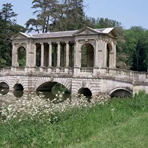 The Palladian bridge, Stowe, Buckinghamshire, England, United Kingdom, Europe