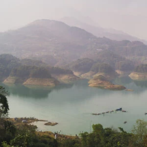 Panorama of Shiqiao Lake of the Wulong Karst geological park, UNESCO World Heritage Site