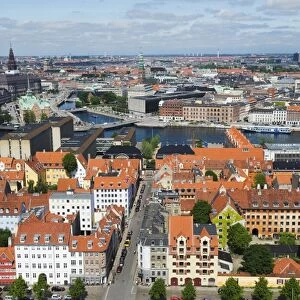 Panoramic city view, Copenhagen, Denmark, Scandinavia, Europe