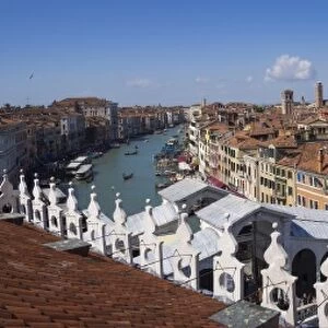 Panoramic view of the Grand Canal from the terrace of the Fondaco dei Tedeschi, Venice
