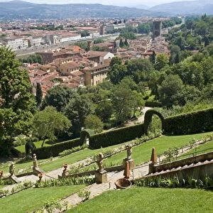 Panoramic view over River Arno and Florence from the Bardini Gardens, Florence (Firenze)
