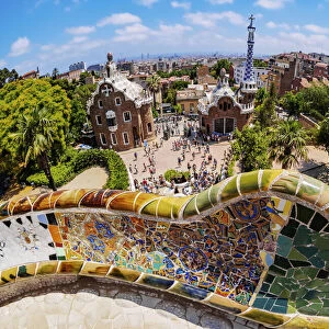 Parc Guell, famous park designed by Antoni Gaudi, UNESCO World Heritage Site, Barcelona