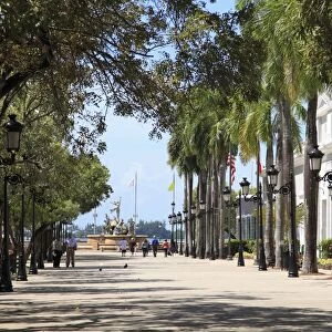 Paseo de la Princesa (Walkway of the Princess), Old San Juan, San Juan, Puerto Rico, West Indies, Caribbean, United States of America, Central America