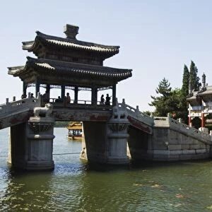 A pavilion and decorated gate at Yihe Yuan (The Summer Palace), UNESCO World Heritage Site