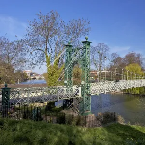 Pedestrian Suspension Bridge over River Severn, The Quarry Park, Shrewsbury