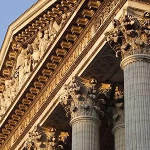Pediment and Corinthian columns of the Pantheon, Paris, France, Europe