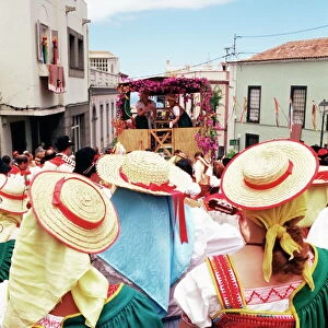 People wearing traditional dress during Corpus Christi celebration, La Orotava