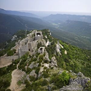 Peyrepertuse Cathar castle, French Pyrenees, France, Europe