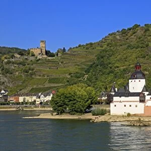 Pfalzgrafenstein and Gutenfels Castle, Kaub, Rhine Valley, Rhineland-Palatinate, Germany
