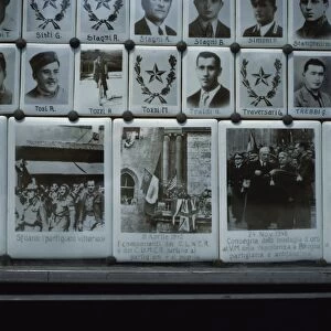 Photographs of those killed in World War II, Wall of Memory, Bologna, Emilia-Romagna