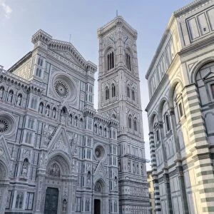 Piazza del Duomo with Santa Maria del Fiore cathedral, Campanile and Baptistery, Florence, UNESCO World Heritage Site, Tuscany, Italy, Europe