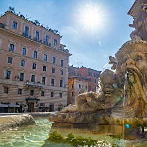 Piazza della Rotunda, Fontana del Pantheon, Pigna, Rome, Lazio, Italy, Europe