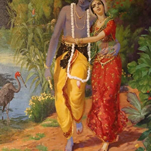 Picture of Krishna and Radha displayed in an ISKCON temple, Sarcelles, Seine St