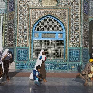 Pilgrims at the shrine of Hazrat Ali, who was assassinated in 661, Mazar-I-Sharif