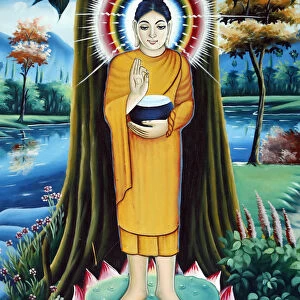 Pitu Khosa Rangsay Buddhist pagoda, painting of the Life of the Buddha