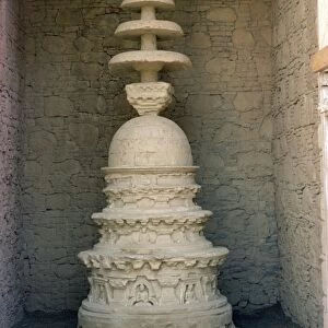 Plaster cast of miniature stupa from Gandharan civilization