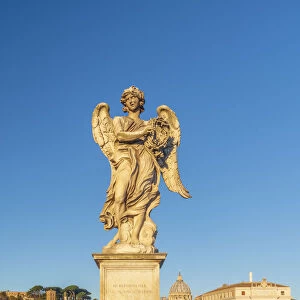 Ponte Sant Angelo, St. Peters Basilica in background, UNESCO World Heritage Site