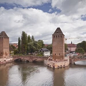The Ponts Couverts dating from the 13th century, striding the River Ill, UNESCO World Heritage Site, Strasbourg, Bas-Rhin, Alsace, France, Europe