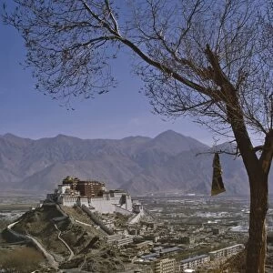 Potala Palace from YuWang Shan mountain, Lhasa, Tibet, China, Asia