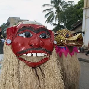 Pou and Nya Nyeu masks, New Year, Luang Prabang, Laos, Indochina, Southeast Asia, Asia