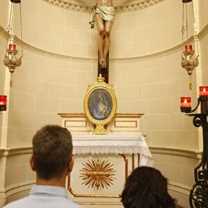 Prayer in chapel, Victoria, Gozo, Malta, Europe