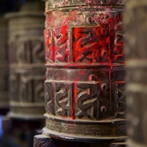 Prayer wheels, Kathmandu, Nepal, Asia