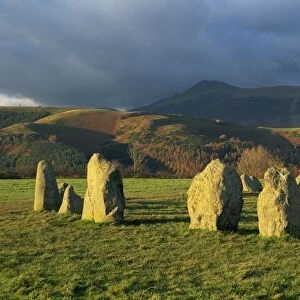 Preshitoric archaeological site, Castlerigg Stone Circle, standing stones