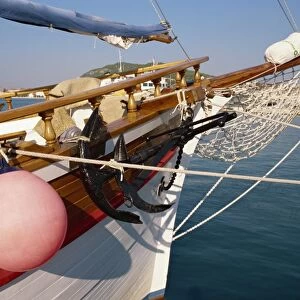 Prow of tour boat in harbour, Split, Dalmatia, Croatia, Europe