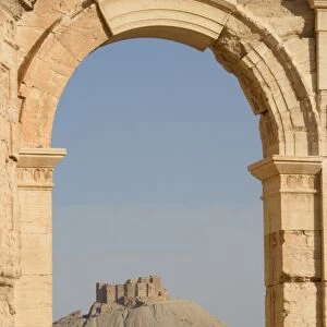 Qala at ibn Maan Citadel Castle seen through monumental arch
