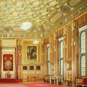 Queens robing room, Houses of Parliament, Westminster, London, England