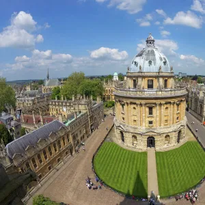 Radcliffe Camera and All Souls College from University Church of St. Mary the Virgin, Oxford, Oxfordshire, England, United Kingdom, Europe