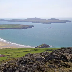 Ramsey Island, Whitesands Bay and St. Davids Head in spring sunshine from Carn Llidi