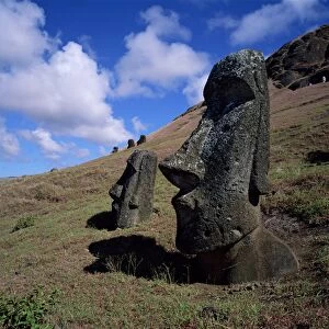 Rano Raraku, volcanic crater from which numerous moai (statues) were carved