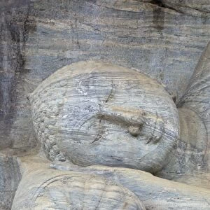 Reclining Buddha in Nirvana, Gal Vihara Rock Temple, Polonnaruwa, Sri Lanka, Asia